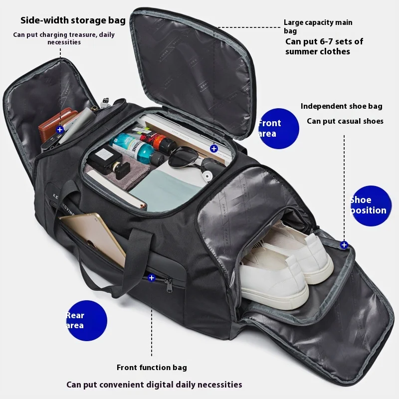BANGE Gym bag for Men Suitcase Multifunction Backpack 5