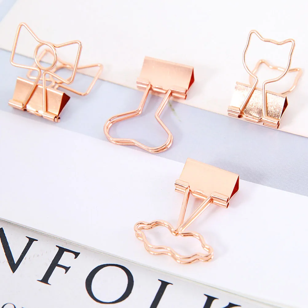 

20Pcs Golden Heart Shaped Metal Clips Premium Binding Supplies for Papers Cables Diaries Craft Projects Storage