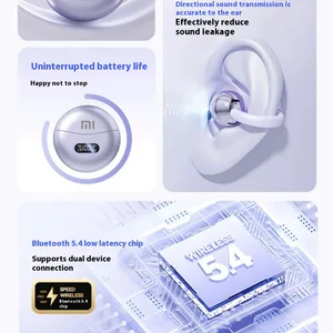 Asal Xiaomi Bone Conduction Earphone Bluetooth 5.4 Earbud Klip di Telinga Headphone Nyaman Headset Tampilan Digital Olahraga 10 penjualan terbaik xiaomi earphone - №