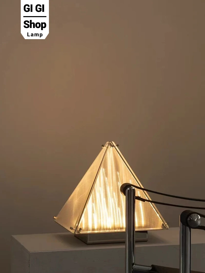 Pyramid light and shadow floor lamp atmosphere lamp modern and advanced design sense