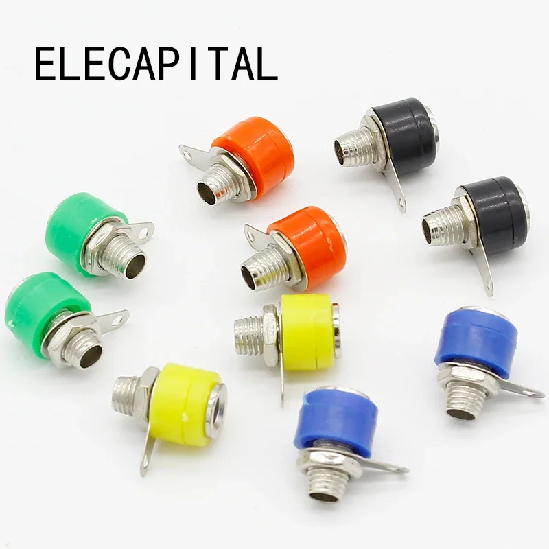 10pcs/lot 4mm banana binding post 4mm banana socket Free shipping 5color/lot