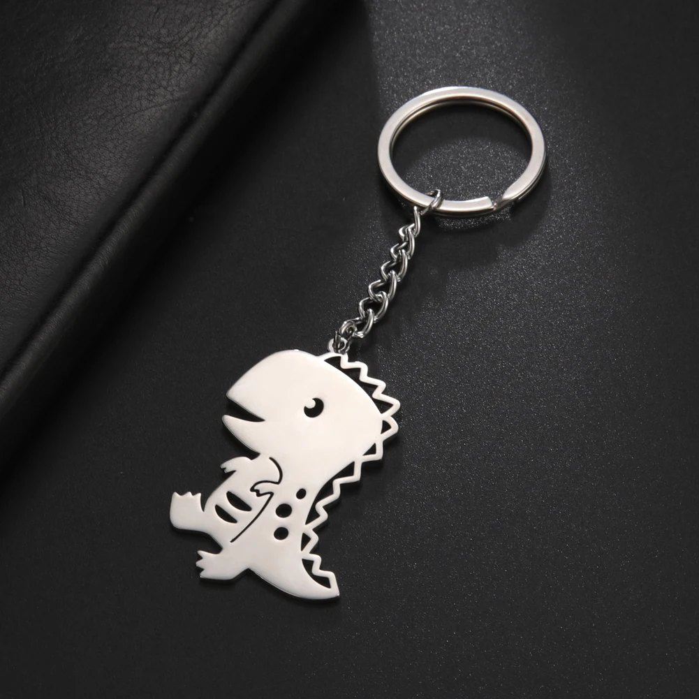 Cute Puppy Pendant Stainless Steel Keychain for Men Women Birthday Gifts Lovely Dog Animal Simple Trend Jewelry Car Key Chain