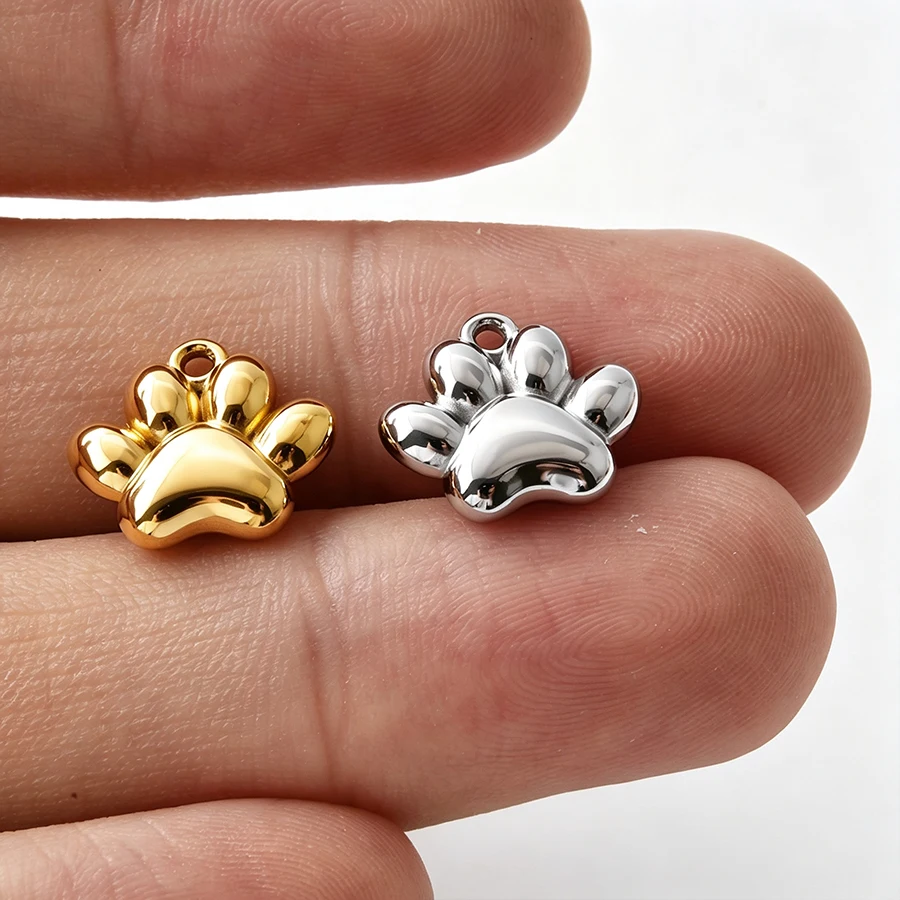 5 Stück Niedliche Tier-Serie Anhänger Hund Vogel Vergoldet 3D Edelstahl Charms für DIY Schmuckzubehör im Ofen Wasserdicht – Detail 8