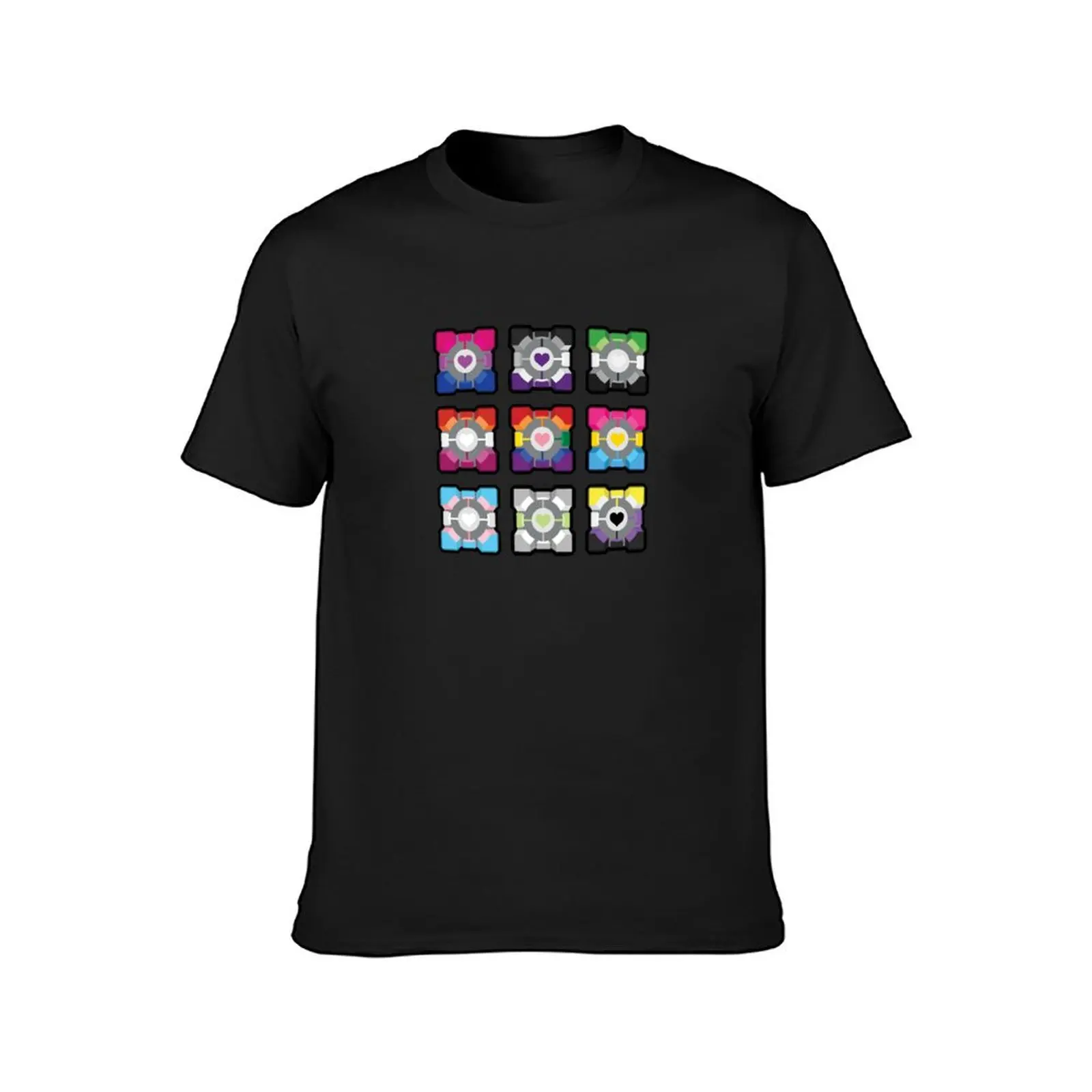 Portal 2 PRIDE Collection Companion Cube T-Shirt vintage clothes quick drying men graphic t shirts