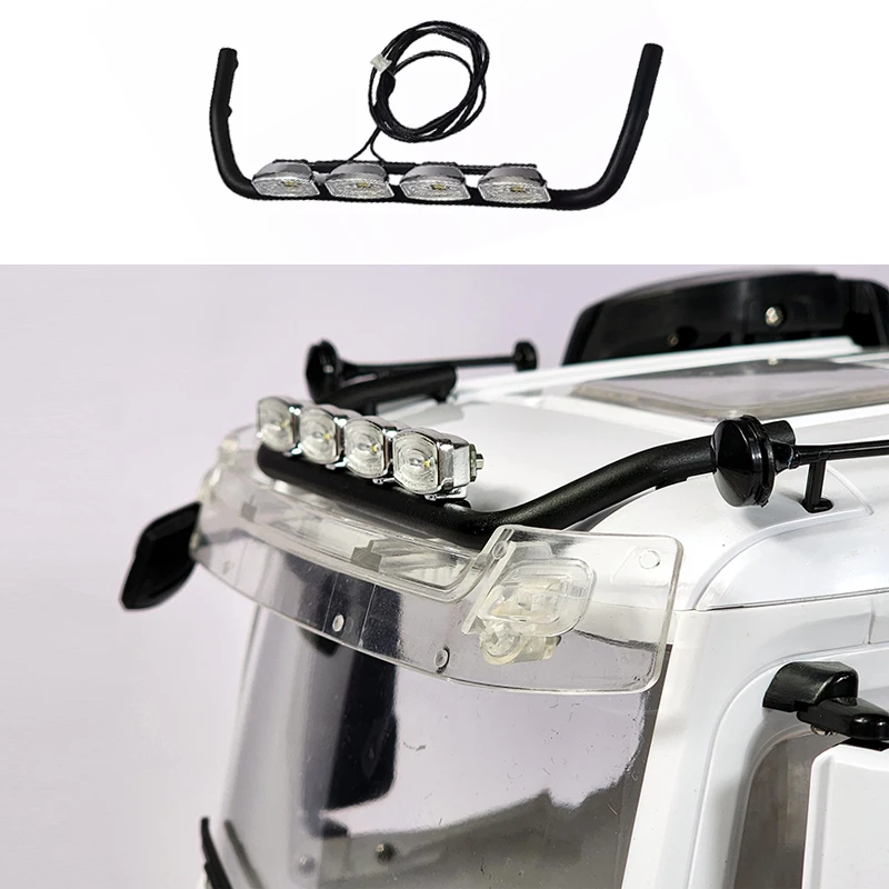 

K1RC Top Spotlights Decorative LED Light Set for 1/14 Tamiya RC Truck Trailer Tipper Benz DIY Part Car Accessories Upgrade Parts