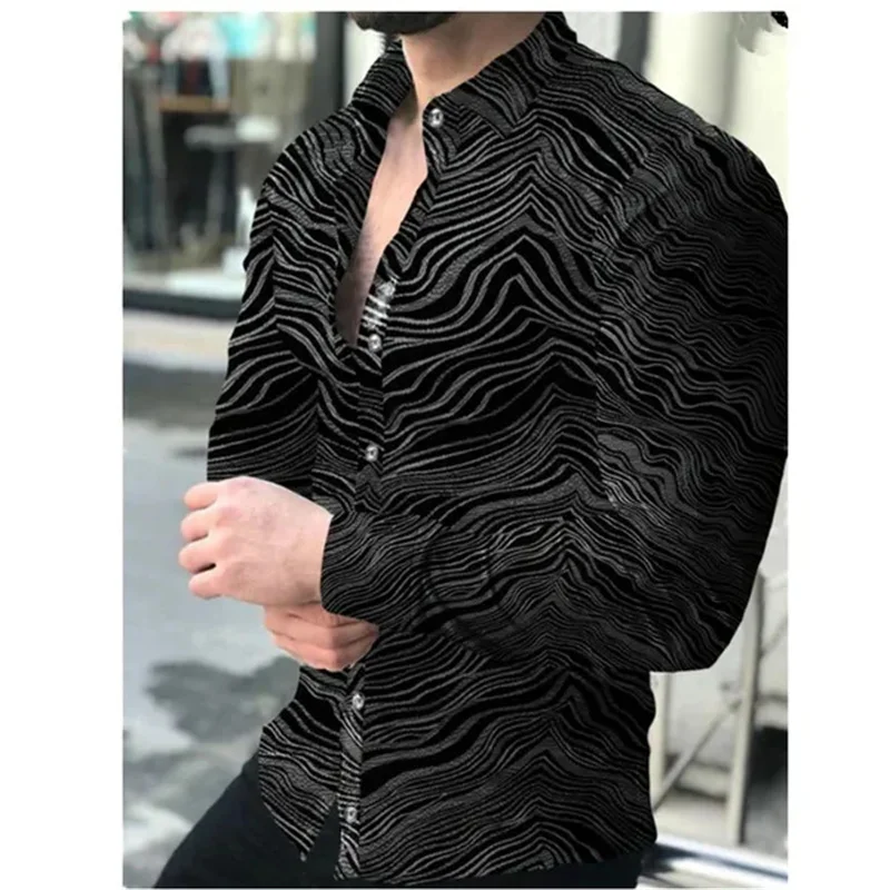 2023 Luxury Shirt Spring Autumn Men\'s European and American Fashion 3D Printed Shirt Casual Loose Cardigan Long Sleeve Shirt 6XL