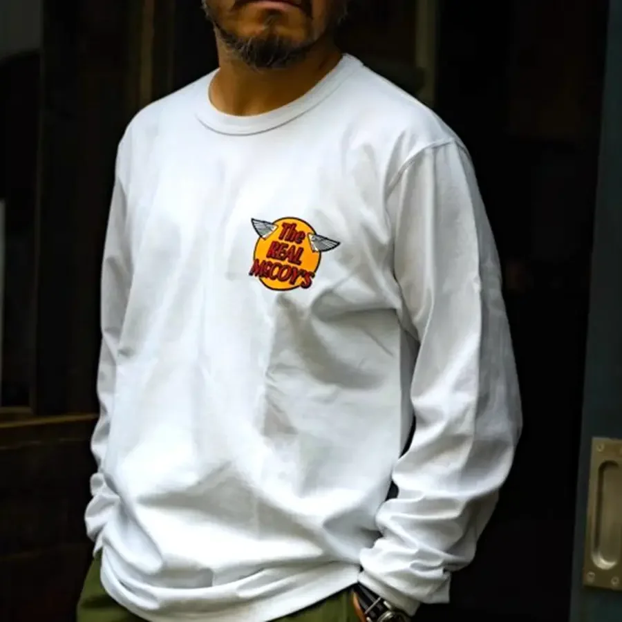 

Классический свитер с логотипом REAL McCOY, футболка с длинными рукавами на 8 унций