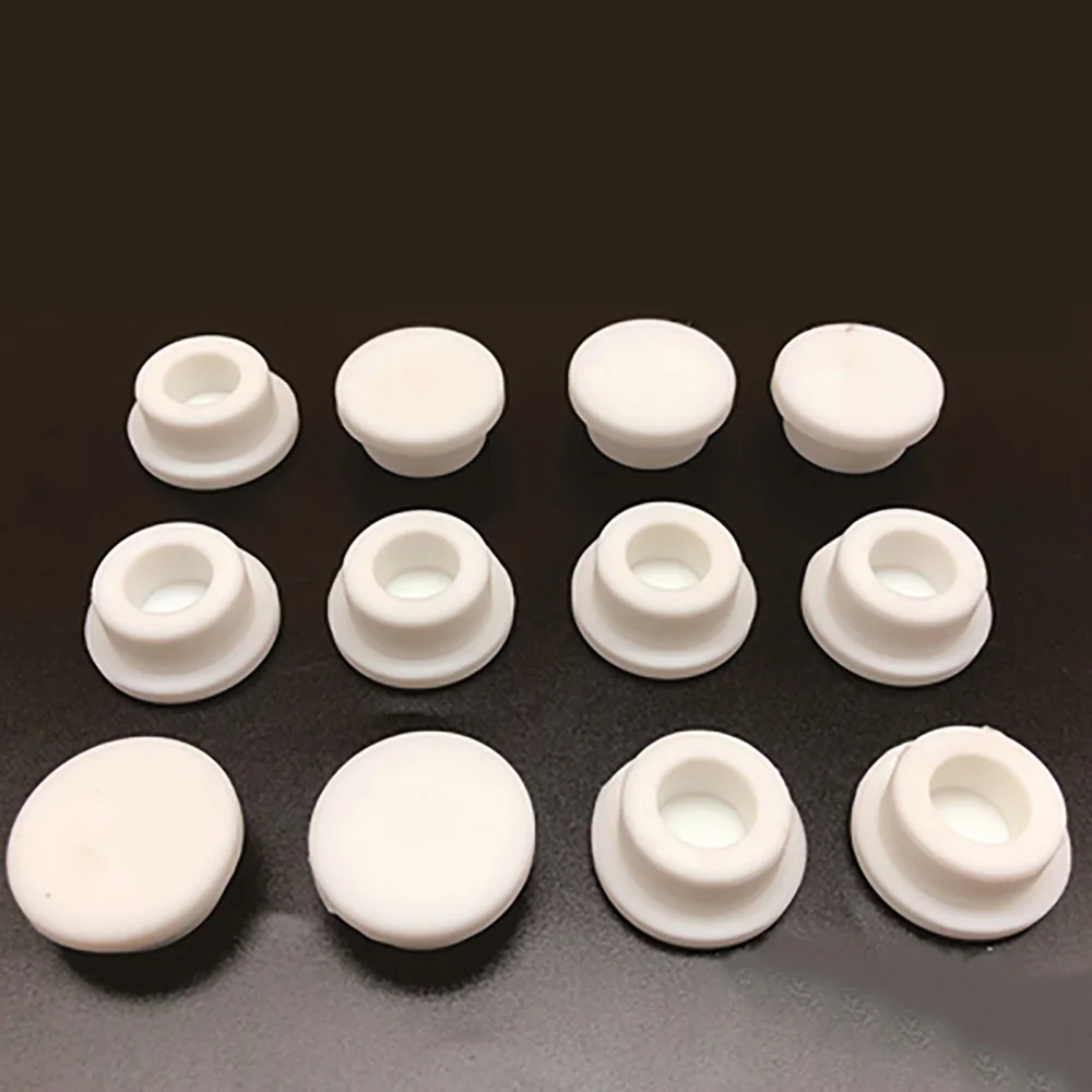 White Round Silicone Rubber Hole Plug Seal Blanking End Caps T Type Waterproof Stopper High Temperature Resistant Bore18mm-106m