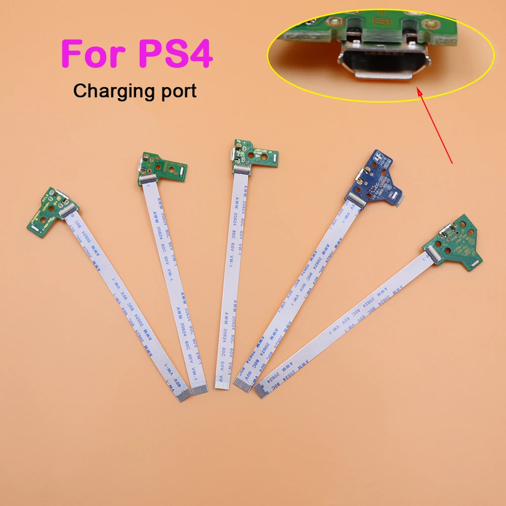 Micro USB Charging Port Socket Circuit Board &12Pin 14Pin Connect cable For PS4 Controller JDS-001 011 030 040 055