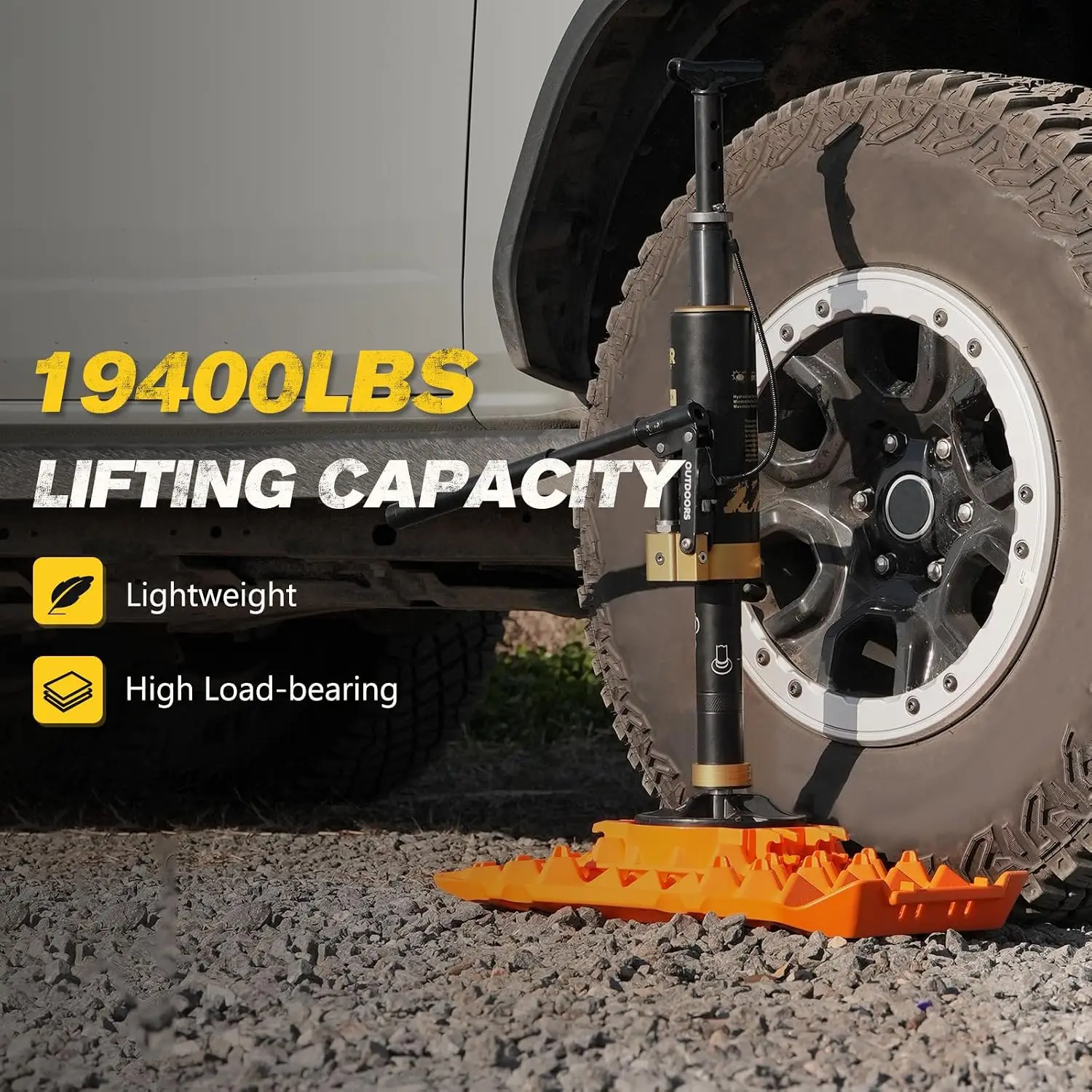 Portable Hydraulic Recovery Jack with Lift Mate, 4x4 Off Road Lift Jack for SUV ATV UTV, 19,400 lbs Lifting Capacity