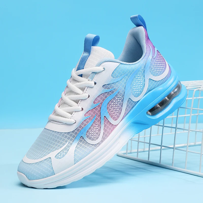 أحذية الجري النسائية ذات الوسادة الهوائية، أحذية المشي النسائية، أحذية رياضية شبكية قابلة للتنفس، أحذية رياضية للتنس الملونة #2