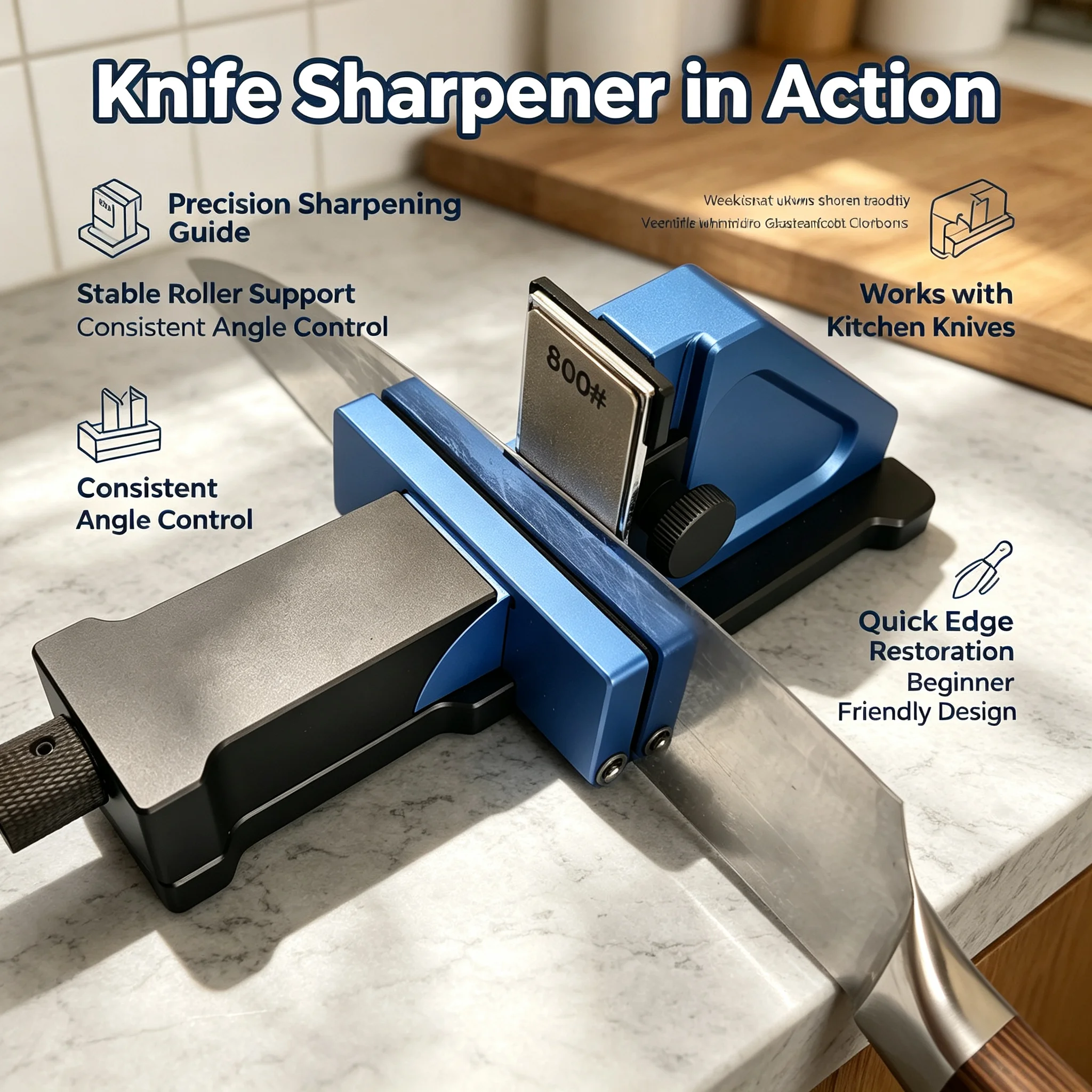 New Design Fixed Angle Knife Sharpening System Professional Apex Knife Sharpener Diamond Stones Set for Restaurant Kitchen Use