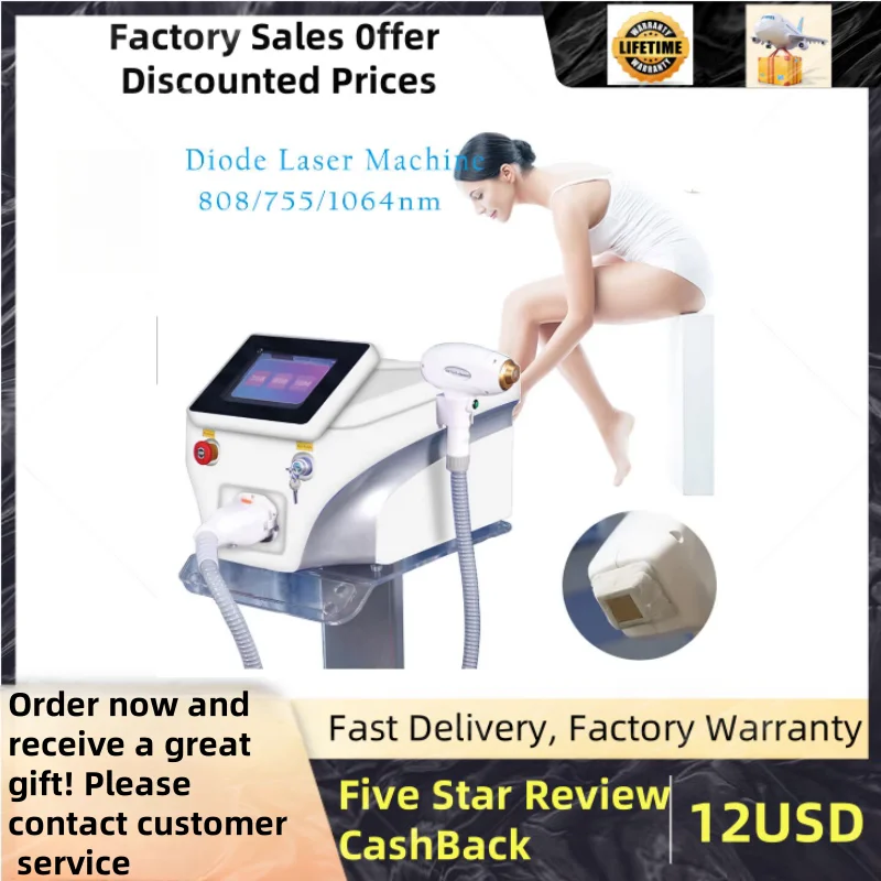 

Hair Removal Machine Semiconductor 3 Wavelength 808 nm 2000 W Painless Cooling Permanent Hair Removal on Women's Facedepilacion