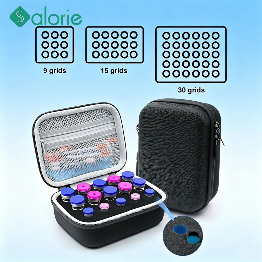 1/3/5/10ml Insulin Vial Storage Case 30/15/9 Slots Dust-proof Insulin Vial Protector Shockproof Diabetes Storage Bag for Travel