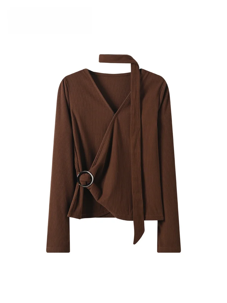 

plus Size Women's Long Sve T-irt Cara CLUB Winter New Sle Casual Versatile Slimming Design French Sle Polyester Fiber