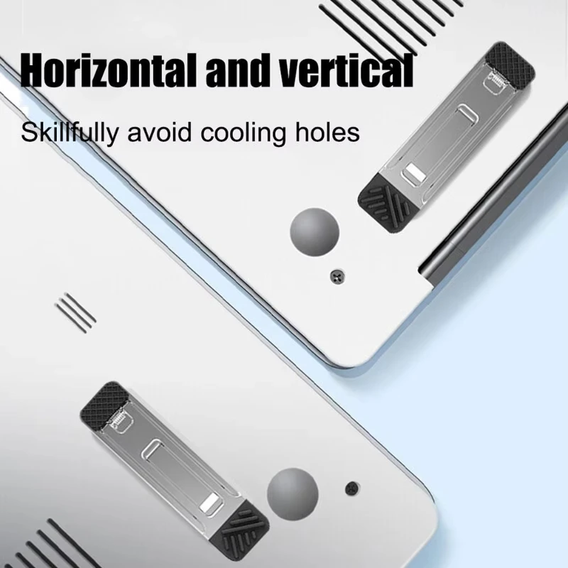 Podstawka pod laptopa ze stopu aluminium, mini składana, z 3-stopniową regulacją wysokości, uchwyt na notebooka, akcesoria do Macbooka i smartfonów. — zdjęcie produktu 5