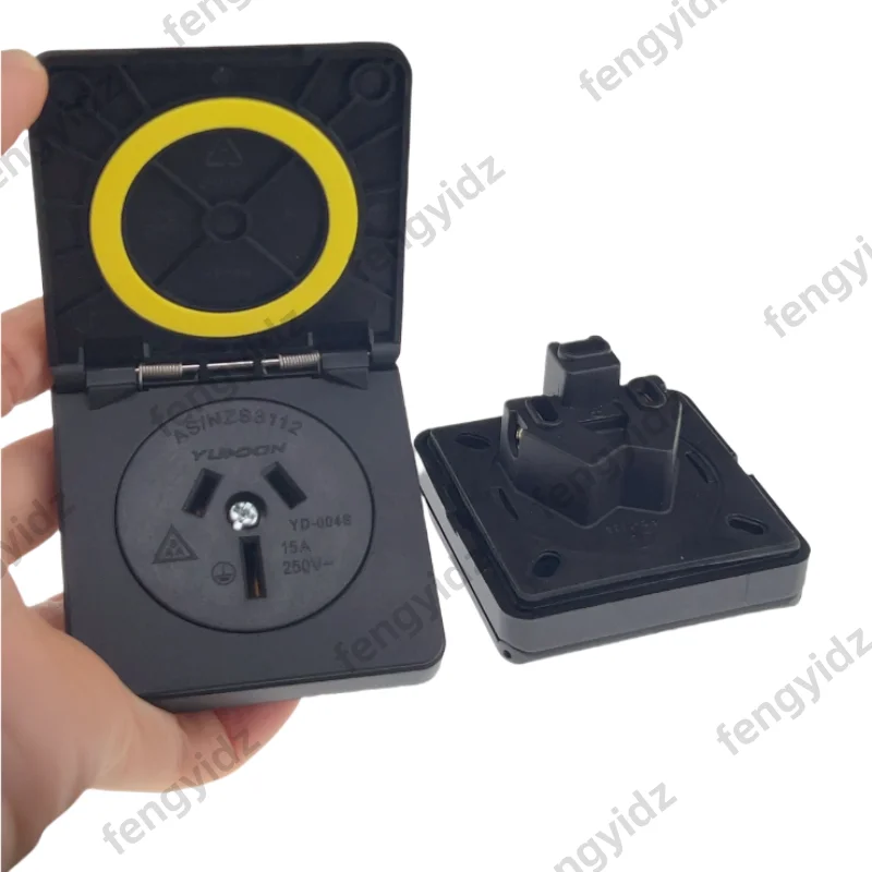 fengyidz Australia New Zealand Waterproof Power concealed Socket Industrial Electrical Power Connector with Dustproof Cover 15A