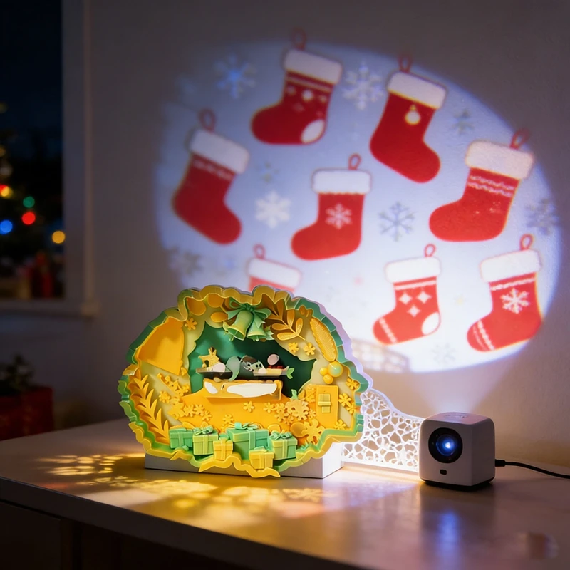 

Creative Holiday Limited 3d Stereoscopic Light Projection Lamp,Holiday Gift, Party Atmosphere Light,Desktop Portable Night Light