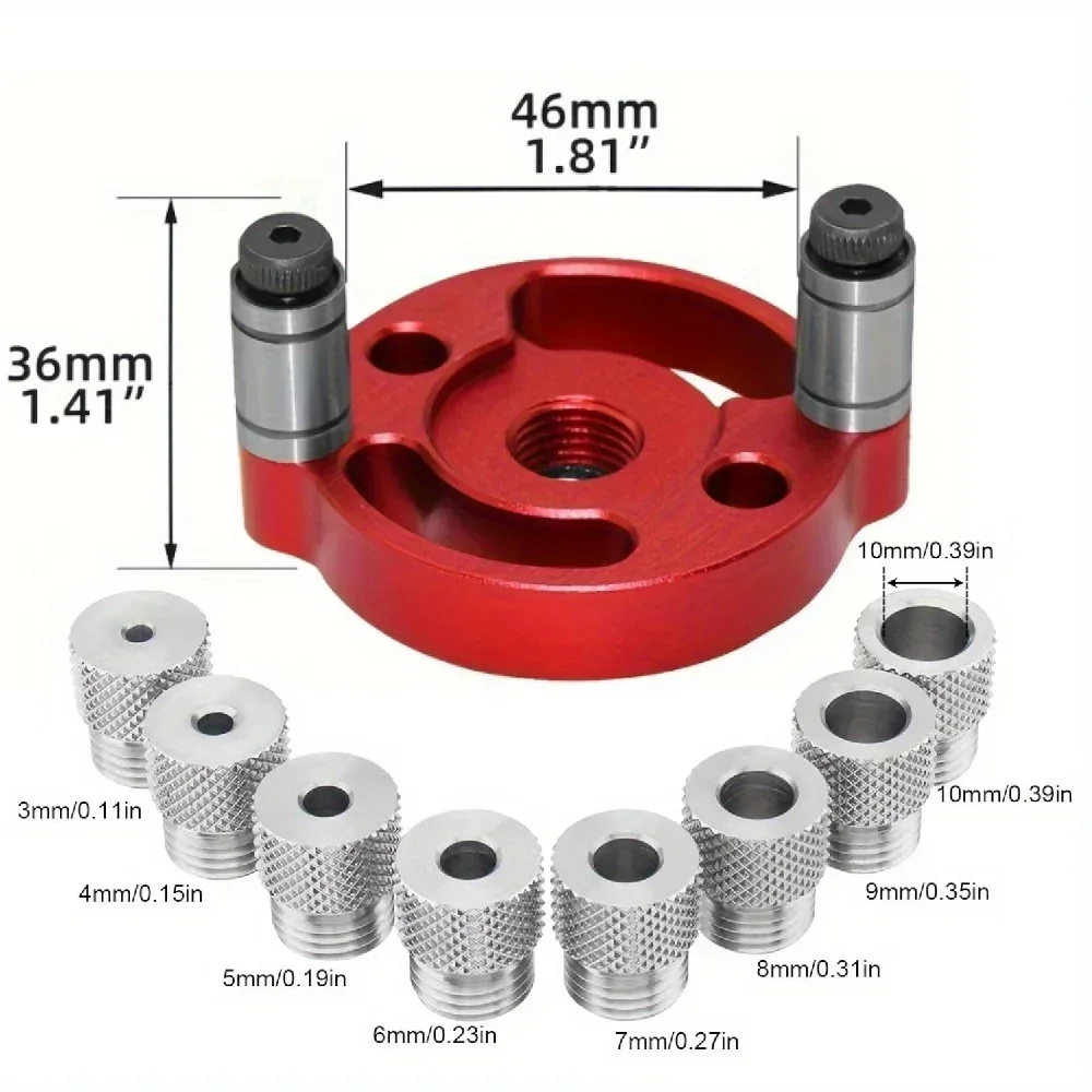 Selbstzentrierendes Dübel-Vorrichtungs-Set, Handgehaltener Bohrer-Führungssystem, Holzbearbeitungs-Platten-Dübel-Bohrwerkzeug zur Positionierung von geraden Löchern – Detail 2