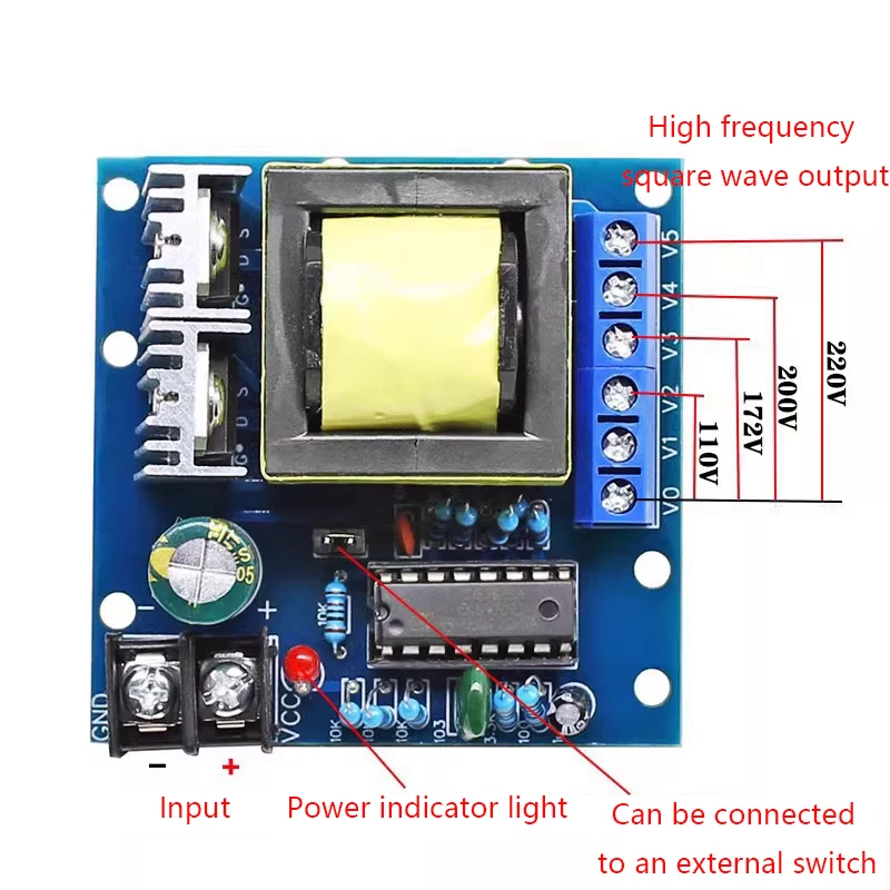 150W Small Inverter Battery DC12V DC24V Boost AC220V Transformer Boost Board Inverter Module