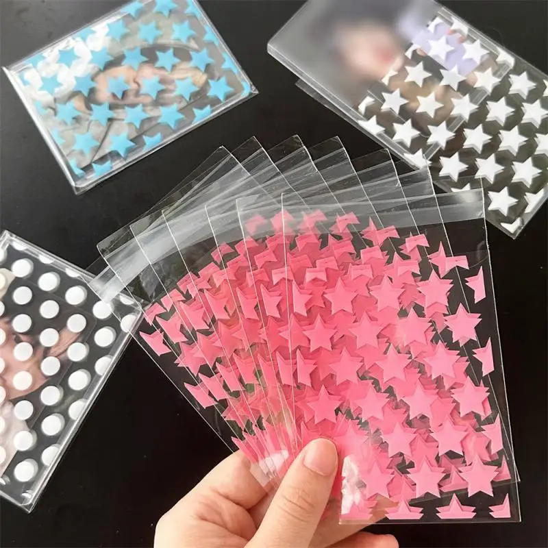 100/50/10 stücke transparente Pe Star Schmuck selbst klebende Tasche Süßigkeiten Karten halter Foto Animation Peripherie Aufbewahrung Geschenkt üte