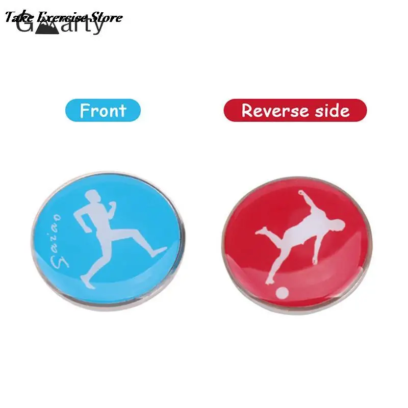 

1pc Referee Side Toss Coin Double Face Sports Football Pattern Soccer Volleyball Flip Coin Souvenirs Gift For Kids Adults