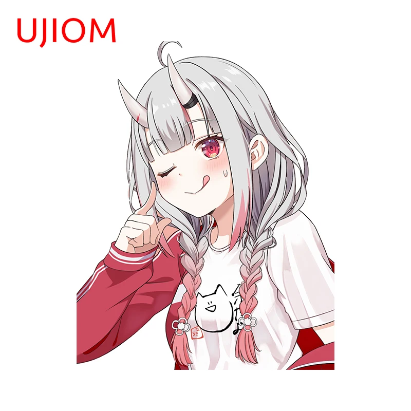 UJIOM 13cm X 10.2cm Cute Hololive Nakiri Ayame Wall Stickers Cartoon Girls Decal Interesting 3D Room Decoration Accessories