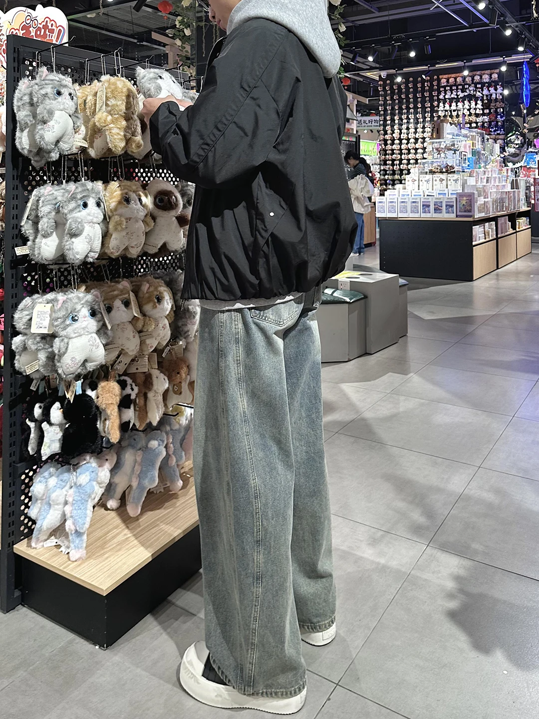 

American Retro Blue Waed Knife Jeans Men Loose Wide Leg Pants CleanFit Teenage Slim Long Trousers Casual Straight Leg