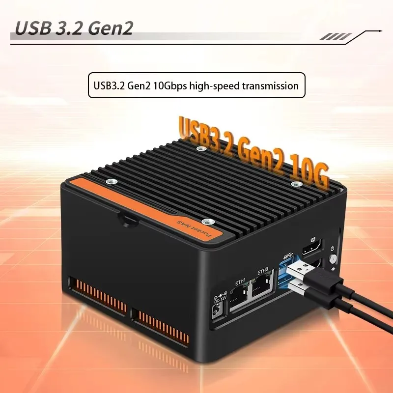جهاز كمبيوتر صغير بدون مروحة Intel i3 N305 N100 Nas يدعم الكمبيوتر 4xM.2 NVMe 2xi226-V 2.5G إيثرنت على الأعمال المكتبية الصناعية