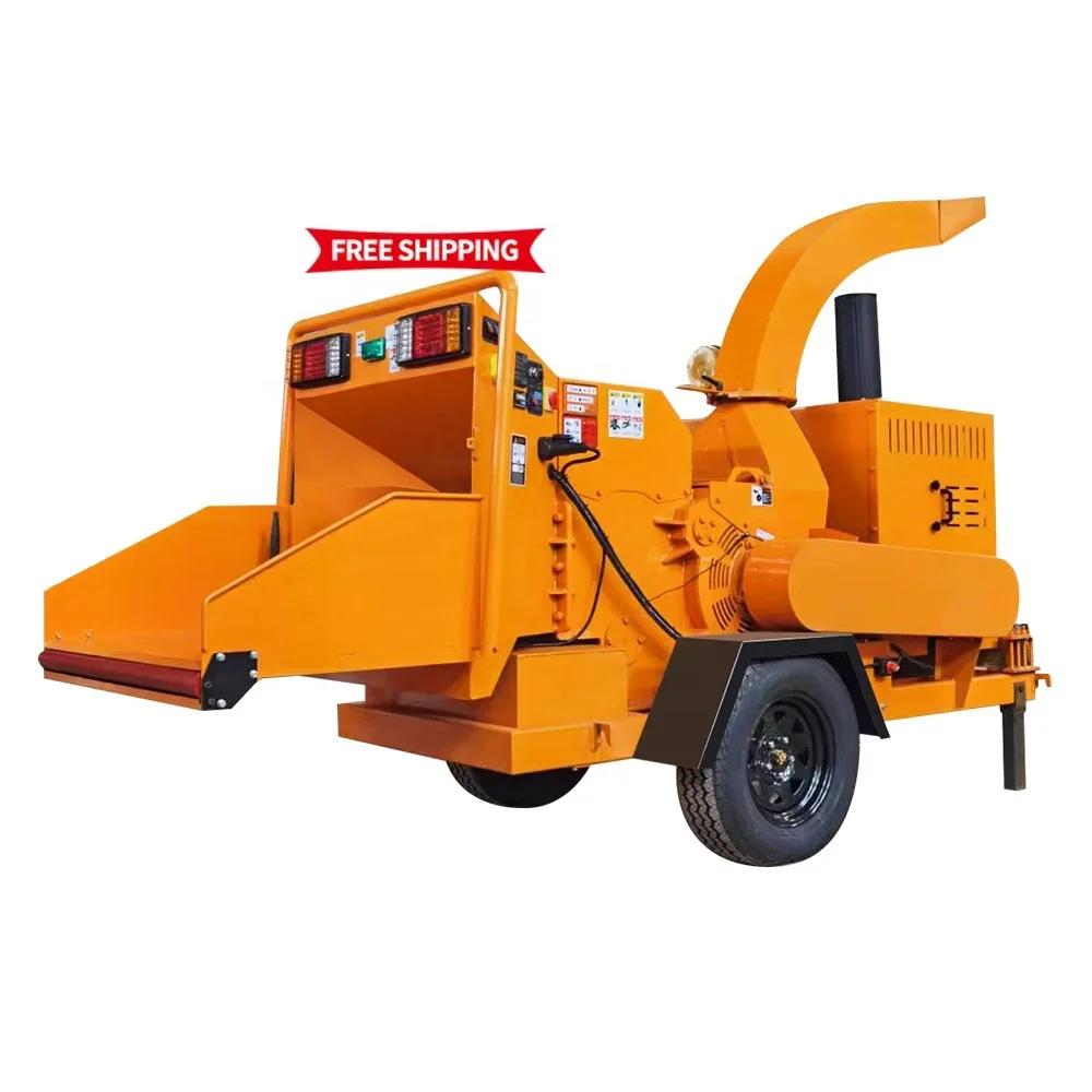 40 Wood pallet shredder Mobile Engine  wood chipper shredder Waste Tree branches Wood chipper machine