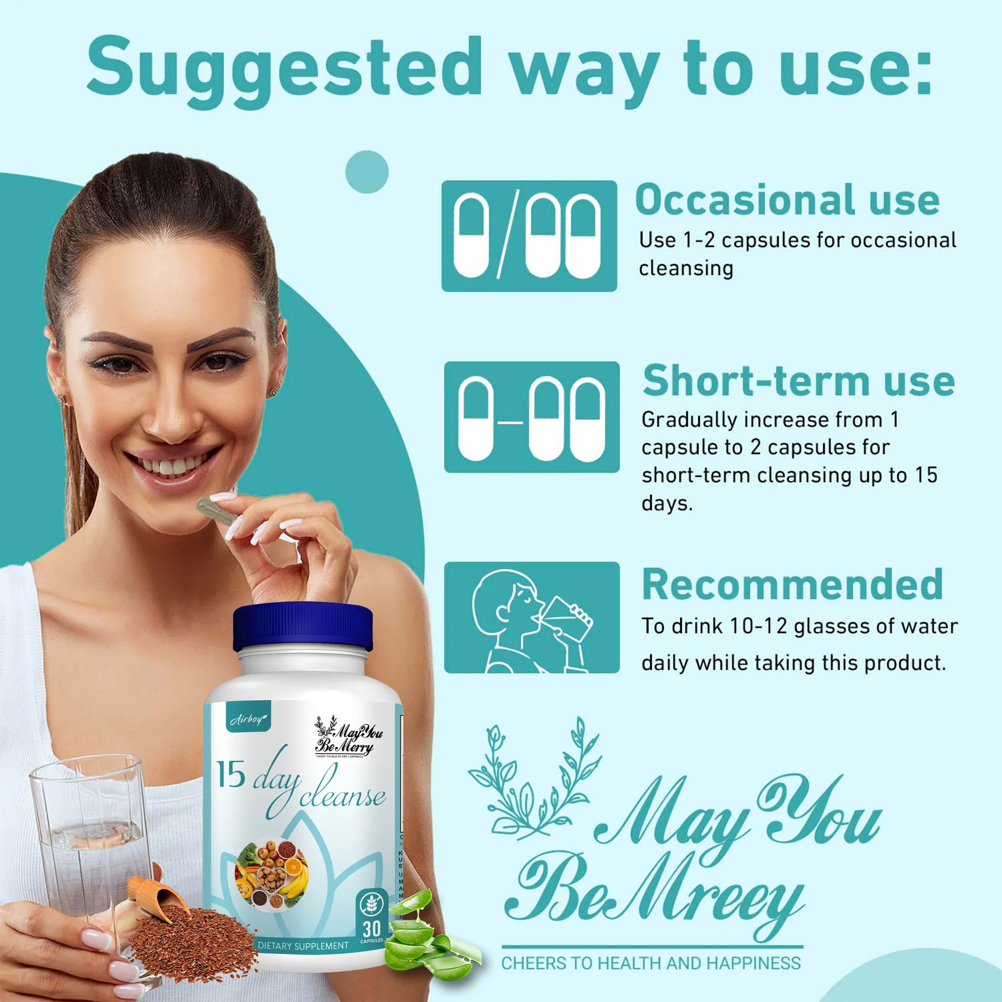 تنظيف لمدة 15 يومًا - يعزز حرق الدهون، ويقلل الخلايا الدهنية، ويساعد على القضاء على السموم من الدورة الدموية - 30 كبسولة