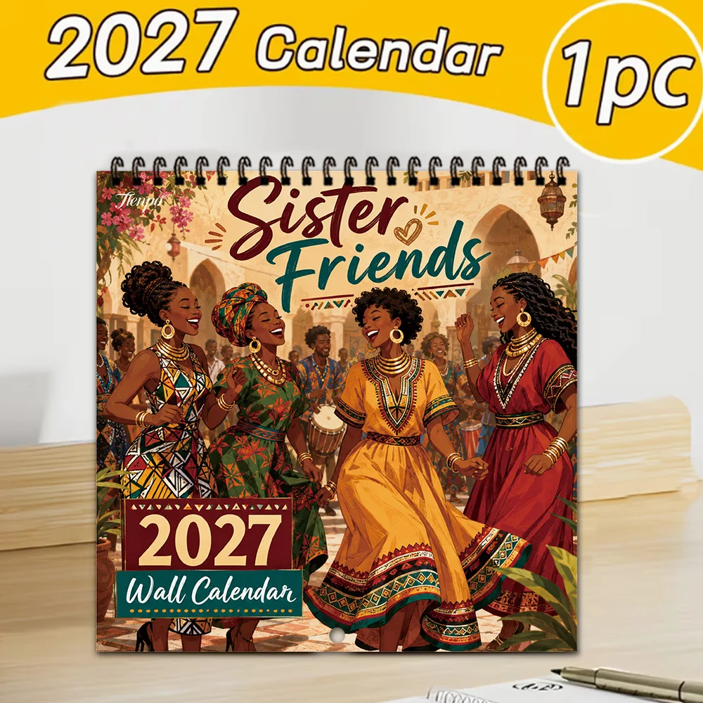 1pc 2027 Wall Calendar,Dancing Women Theme,12-Month Monthly Planner, Perfect Gift For Back-to-school Season, Christmas, New Year