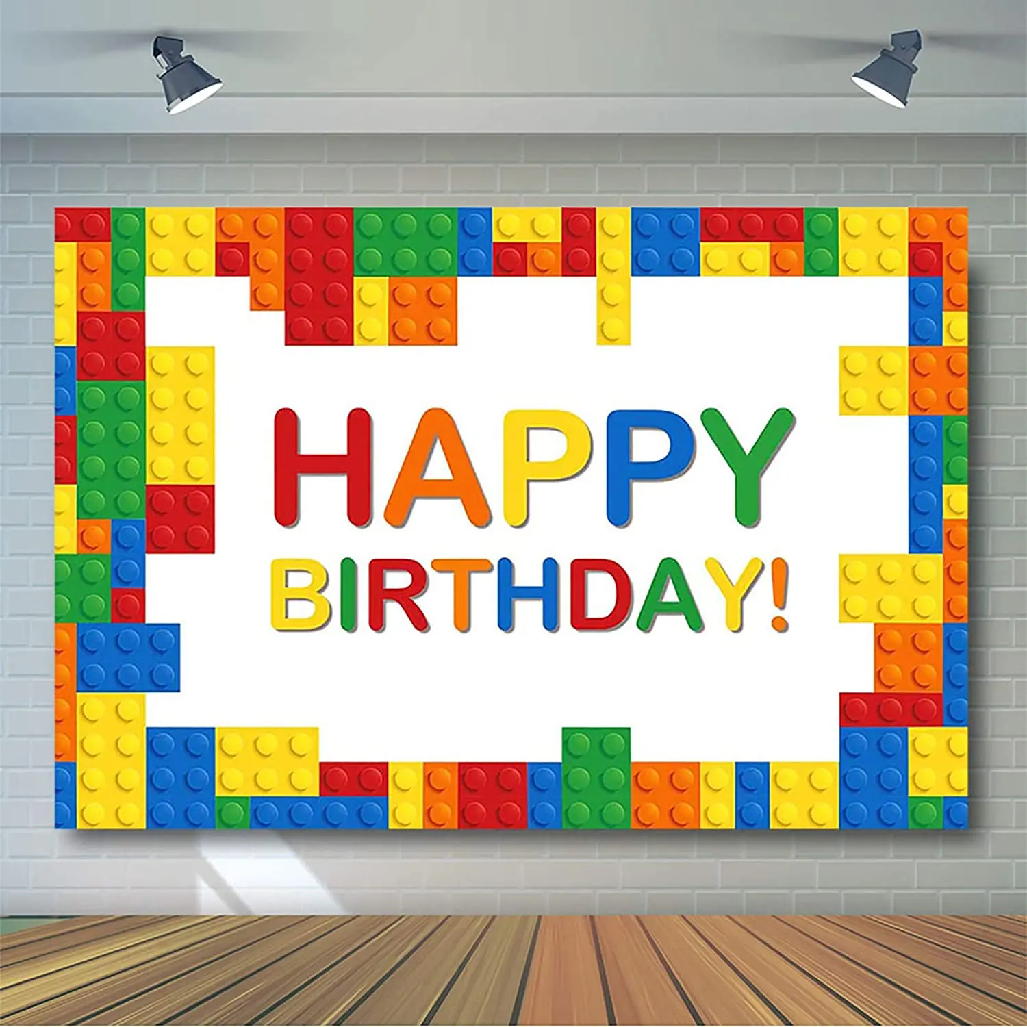 

Photography Backdrop Colorful Building Blocks Boy Girl Baby Child Birthday Party Banner Decorations Photo Booth Background