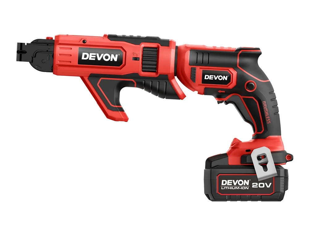 DEVON High Quality Service 20v Lithium-ion Brushless Collated Cordless Drywall Screwdriver