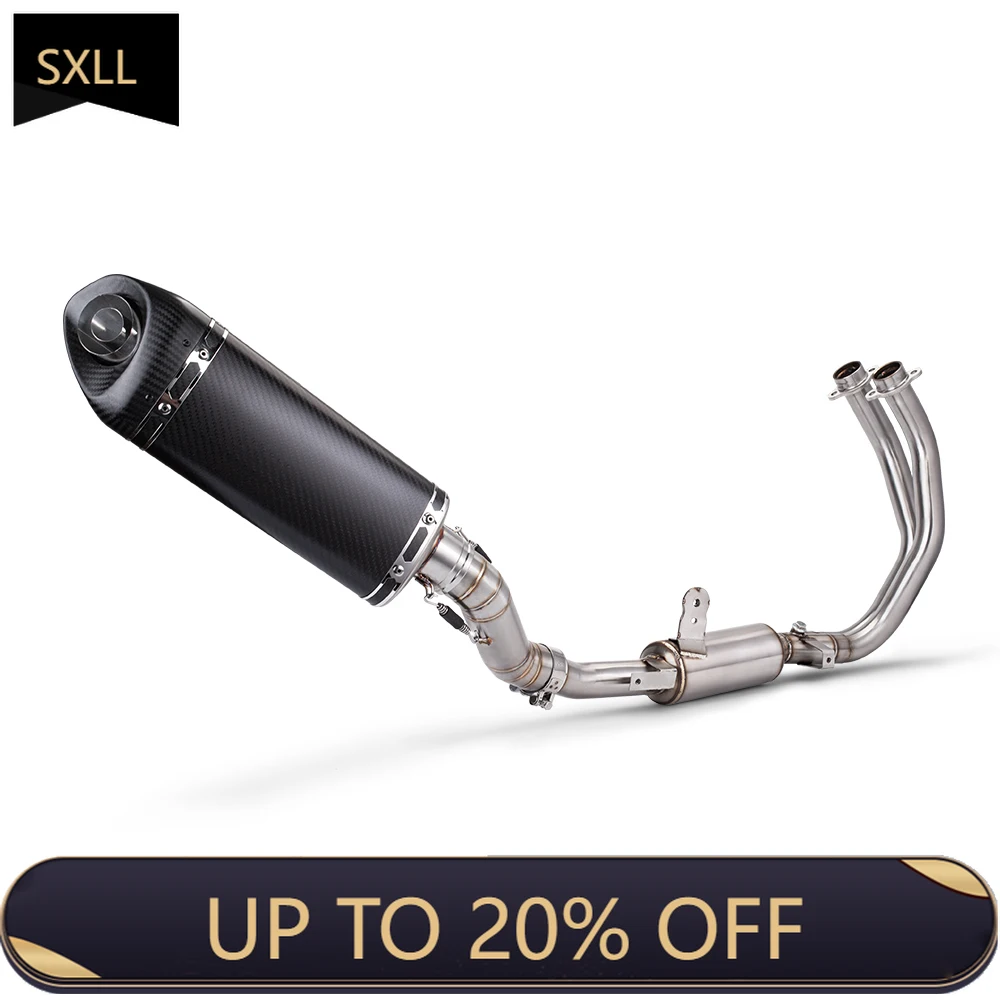 

SXLL Circular muffler for motorcycle exhaust system with full section of CB400 CB400F carbon fiber high performance exhaust pip