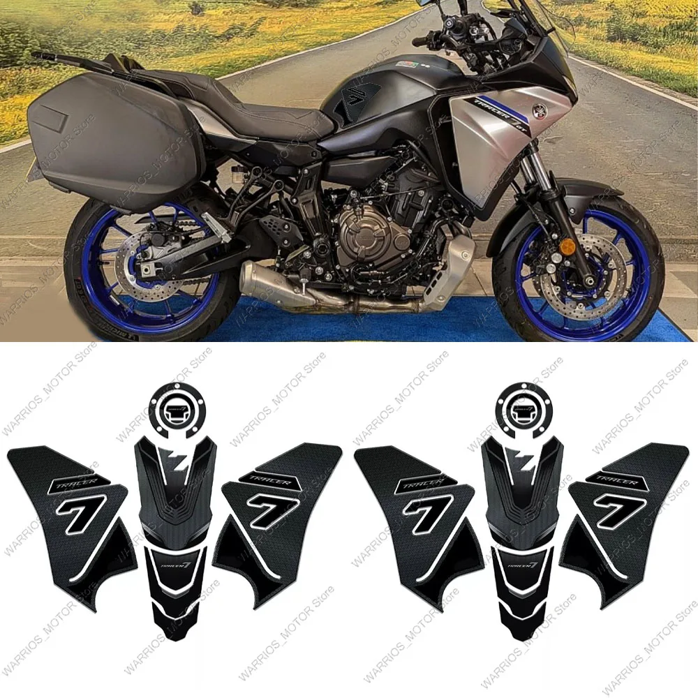 For Yamaha Tracer 7 2024 3D Resin Motorcycle Protective Sticker Accessories Tank Pad Stickers