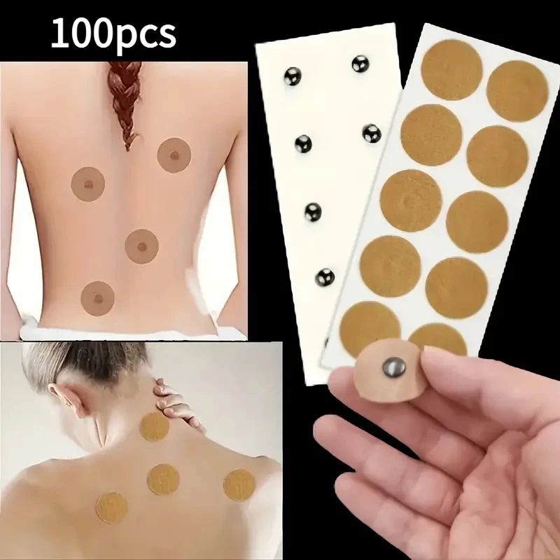 

100 шт., магнитный массажный пластырь Gauss 600, магнитный пластырь, бусины для акупунктурных точек тела, магнитный массажный пластырь с меридианом,