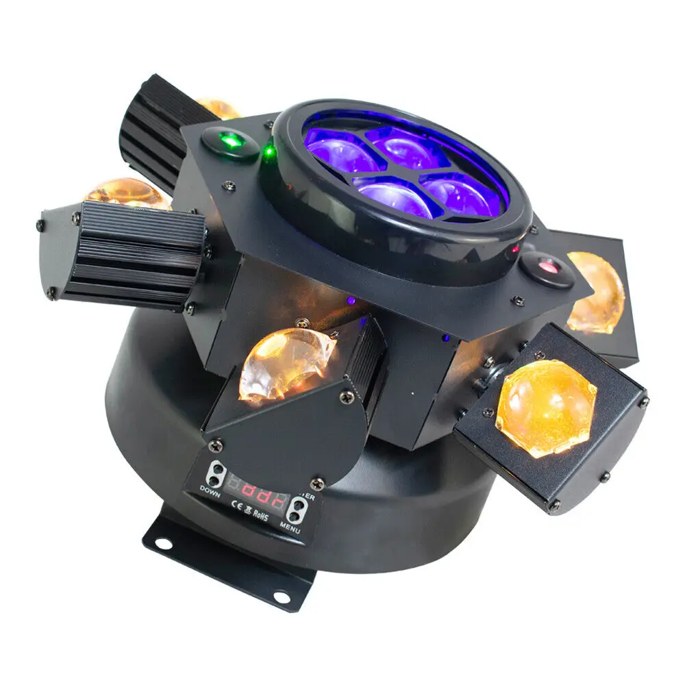 New Beam Moving Head Light 6*10W+ 4*10W RGBW LED Six-arm cyclone Bee-eye Laser  LED Bee Eyes for Club and Party