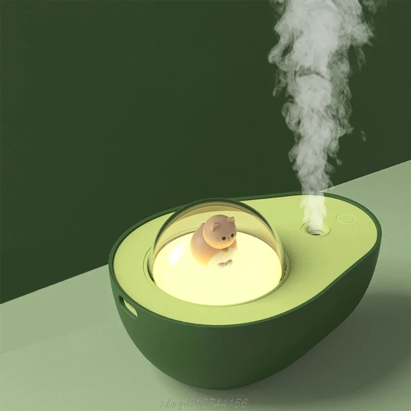 

Avocado Humidifier with Cat Ball Night Light USB Glow in the Dark Toys Bedroom Home Decoration for Kids Gift