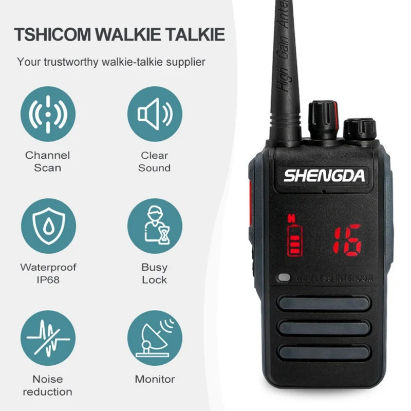 SD-658トランシーバー 10w ワンキー周波数マッチング チャンネルスキャン 400-500MHz LCDディスプレイ 大容量バッテリー DCS 防水