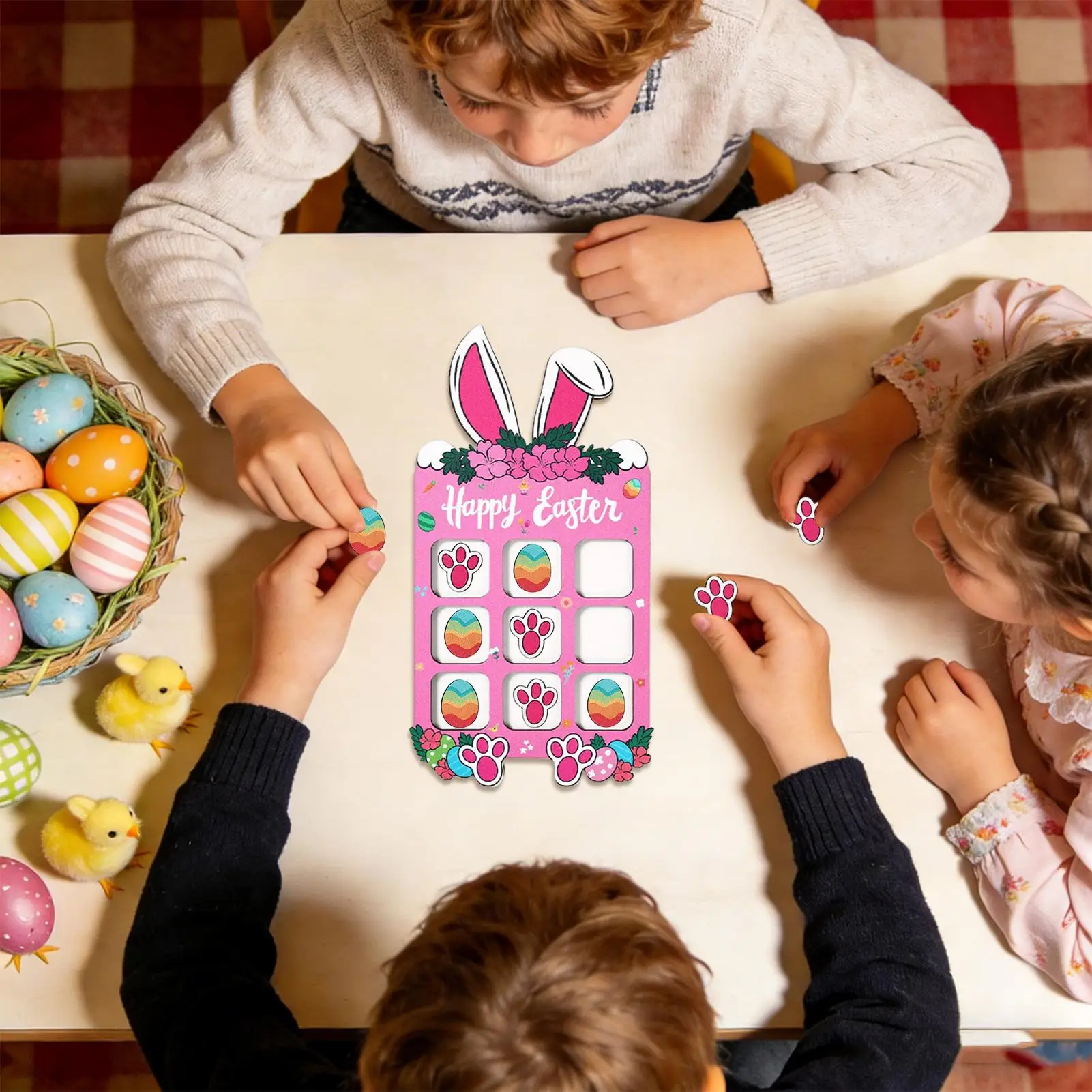 Kinder-Puzzle-Brettspiel Buntes Tic-Tac-Toe Holzbrett Multifunktionales Zweispieler-Spiel Eltern-Kind-Interaktionsspiel