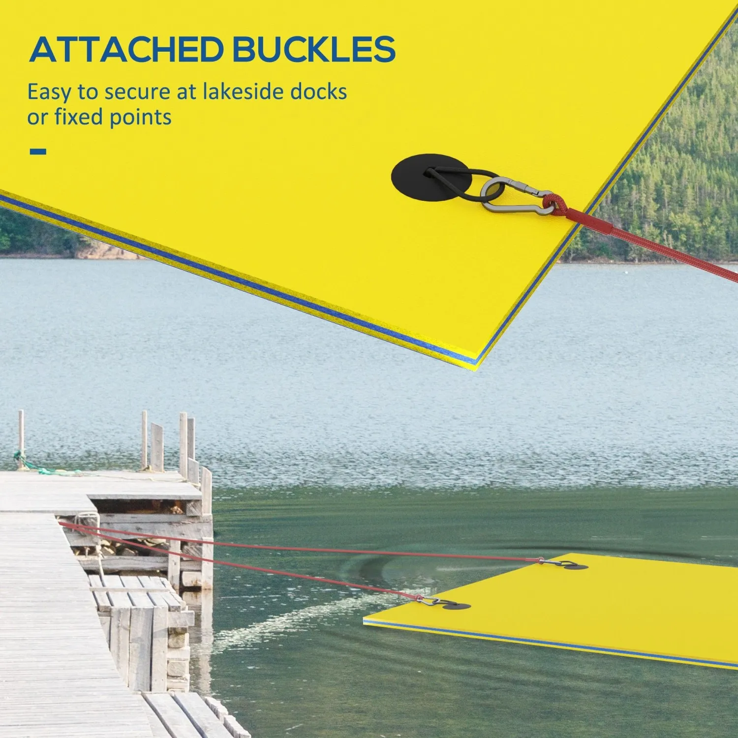 Soozier 9' x 6' Tappetino per acqua Lily Pad per 2 adulti, Tappetino per acqua galleggiante per lago, piscina, oceano, spiaggia e canottaggio, Giallo