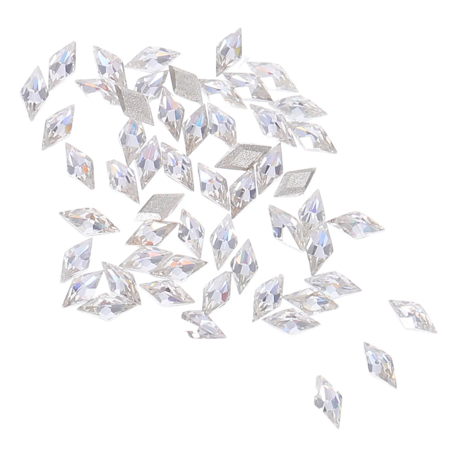 50 Uds Mini diamantes de imitación rómbicos para uñas piedras de circón con parte posterior plana abalorios para uñas deslumbrantes cuentas de circonia cúbica para manicura DIY
