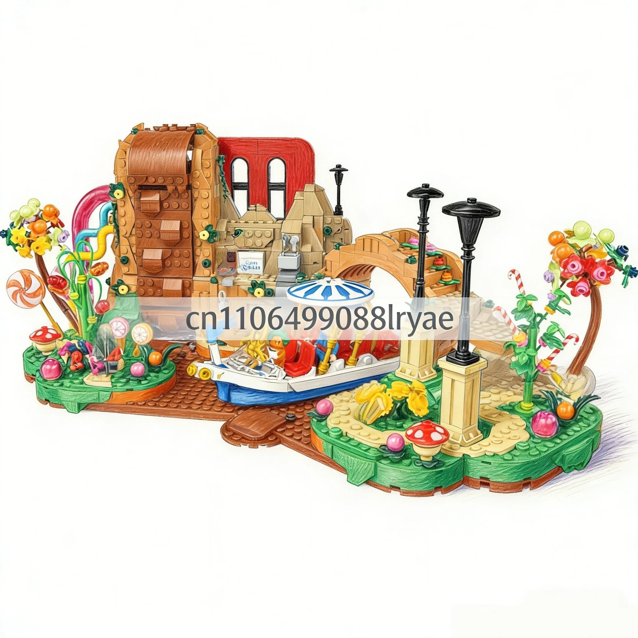 ชุดตัวต่อโรงงานช็อกโกแลตใหม่ ปี 2025 รุ่นคลาสสิก วิวถนน พร้อมของขวัญคริสต์มาสยอดนิยมสำหรับเด็ก