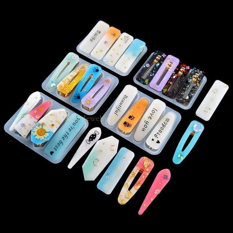 

D46E Hairpin Silicone Mold Headdress Hair Pin Decorative Casting Mold Headwear Clip Mold Craft Jewelry Making Supplies