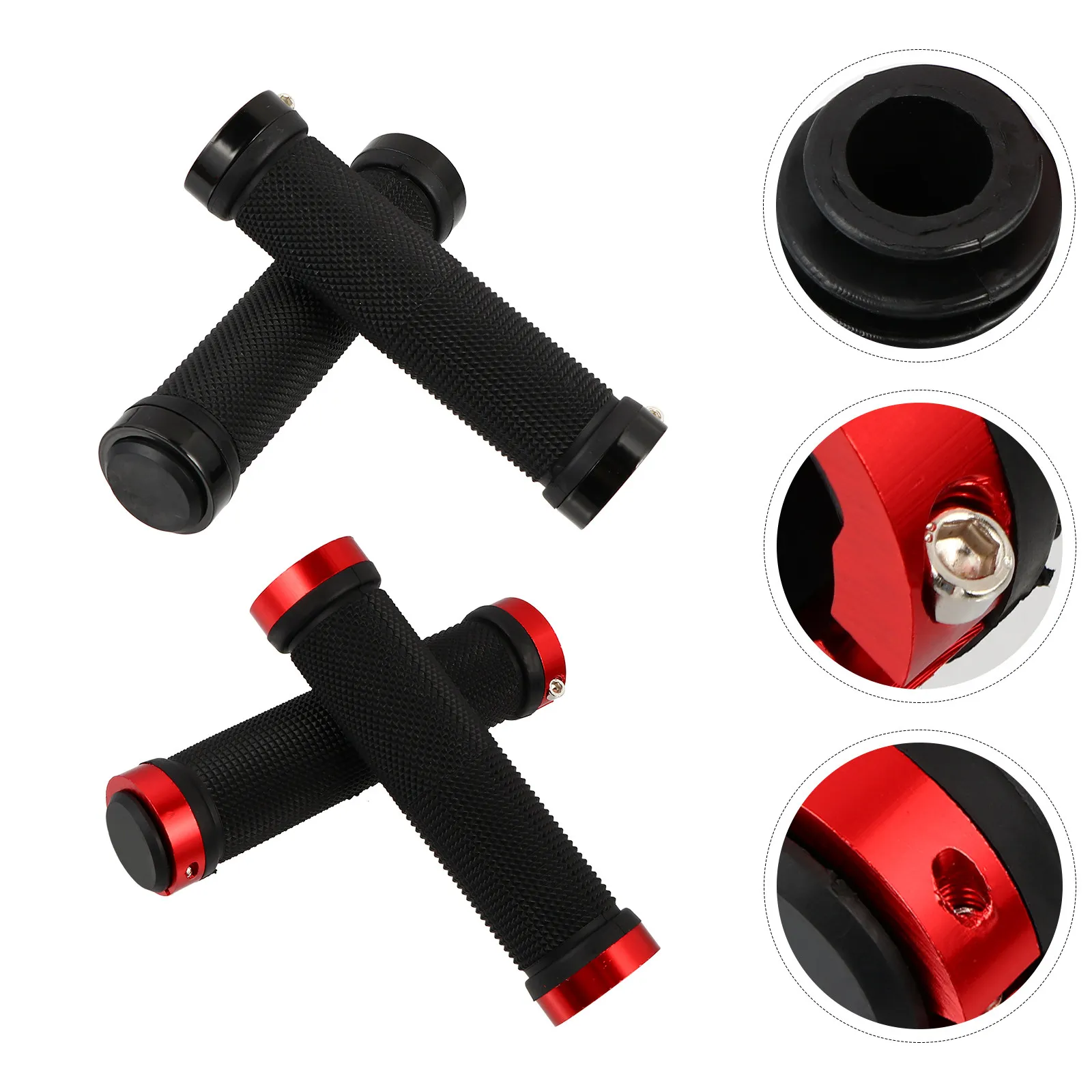 2Pairs Lightweight Bike Handlebar Grip Covers Anti-Slip Rubber Metal Brake Handle Refit Parts Practical Handgrip Covers