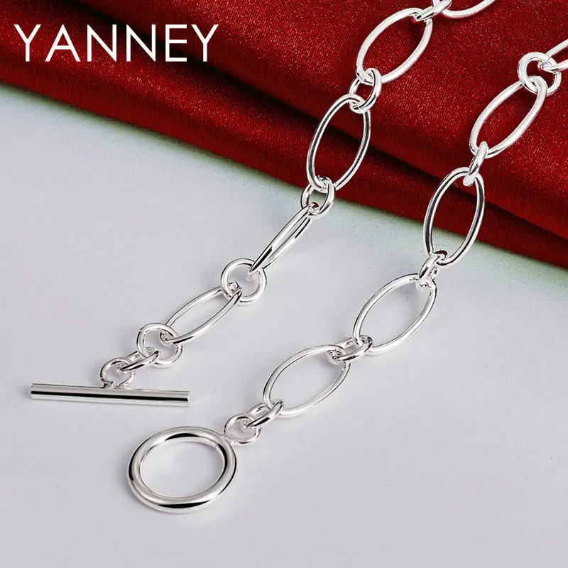 925 Sterling Silver 18 Inches Simple Chain Necklace For Men Women Fashion Hip Hop Jewelry Wedding Gifts