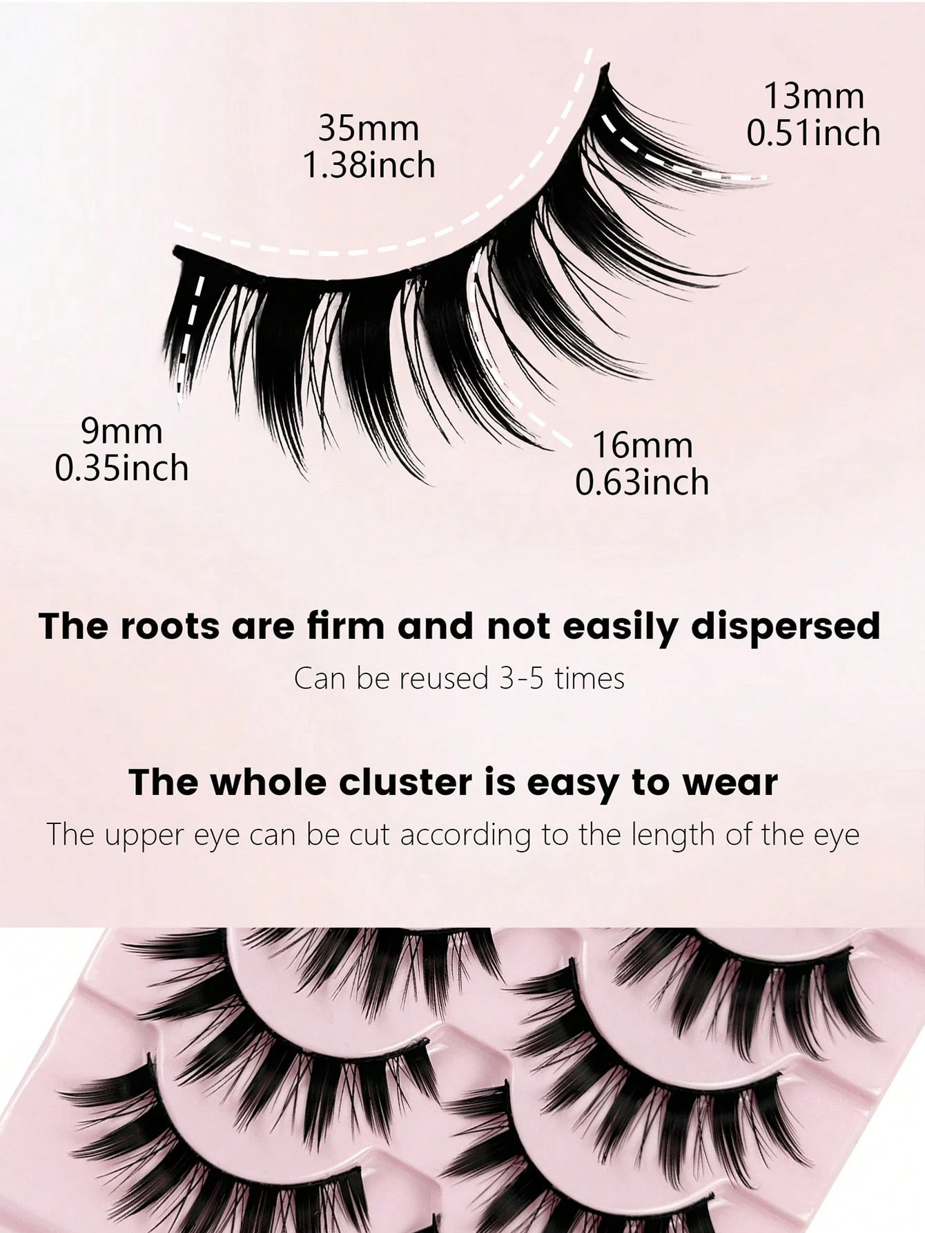 5 pares de cílios postiços estilo cômico de cauda afiada dramática – maquiagem de olhos de boneca grossa, adequada para dramatização e uso diário, leve