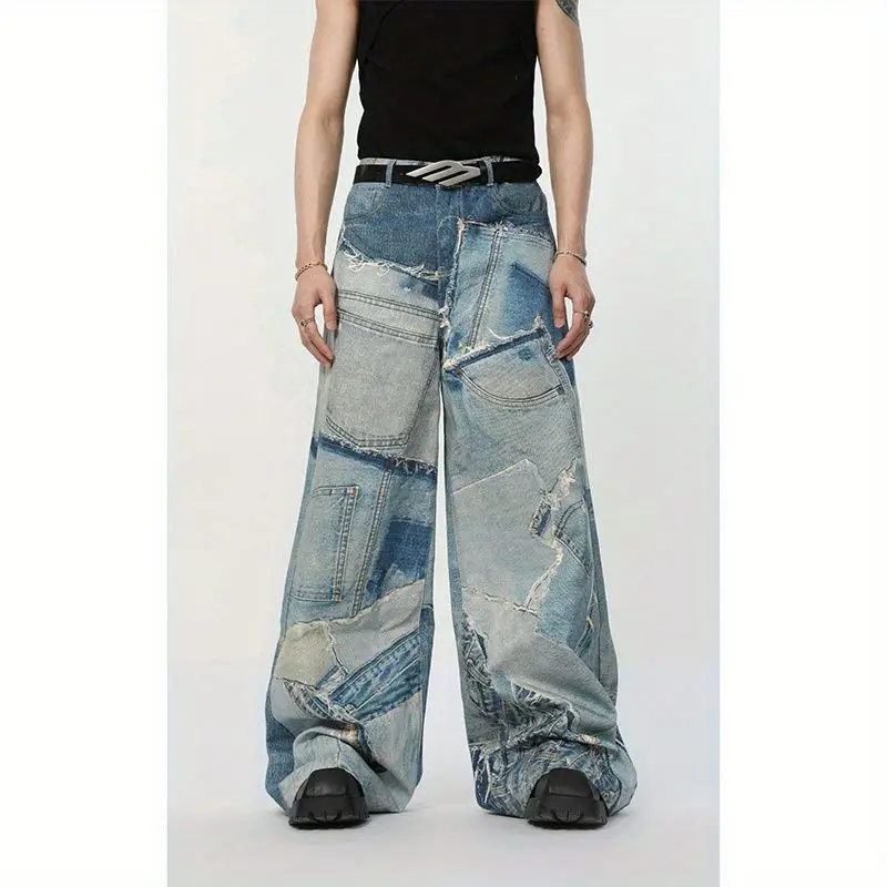 American Hip-Hop Männer und Frauen Street Trend personal isierte gewaschene gerade Bein Jeans Herbst Paar lose Retro Freizeit hose y2k