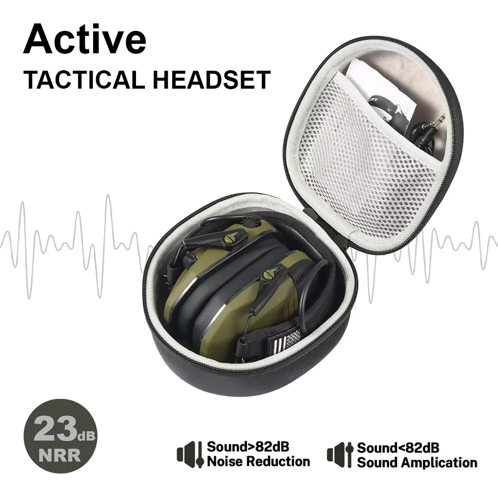 

Active Hunting Tactical Earmuff with Case for Shooting Electronic Hearing protection Headset Noise Reduction hunting headphone